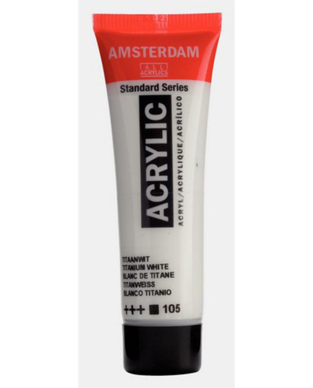 Amsterdam, Acrylic, Art & School, Paint, 20ml, 974510, Titanium